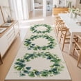 Area Rug 2x6ft Green Blue Leaves Area Rugs for Kitchen Runner Rug Linen ...