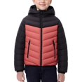 thumbnail image 2 of Ruyang Teen Boys Winter Quilted Puffer Jacket Girls Padded Warm Coat Mock Neck Zip Up Lightweight Hooded Down Outerwear, 2 of 8