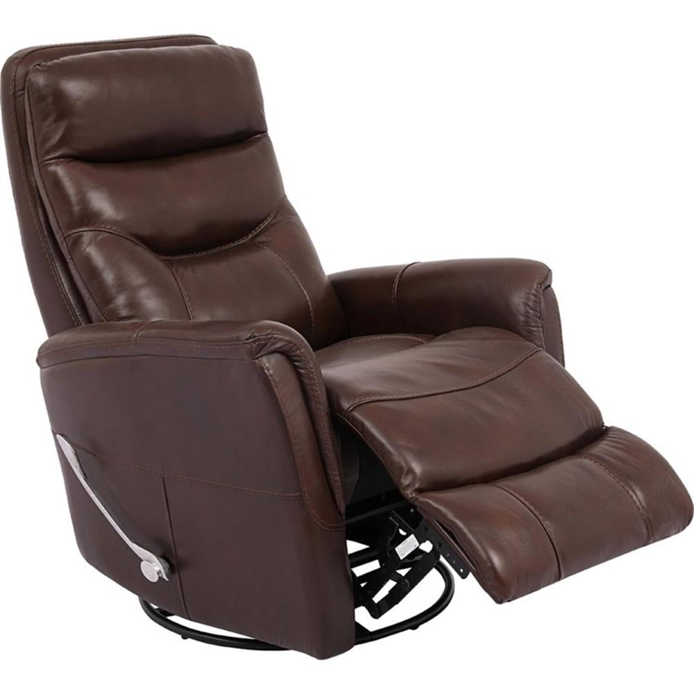 Home Square Leather Manual Swivel Glider Recliner in Chocolate Set of 2 Walmart