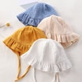 thumbnail image 6 of Coerni New Born Baby Girl Cotton Linen Romper with Hat Girls One-Piece Outfits Button Down Shirts Jumpsuit Ruffle Preemie Clothes, 6 of 9