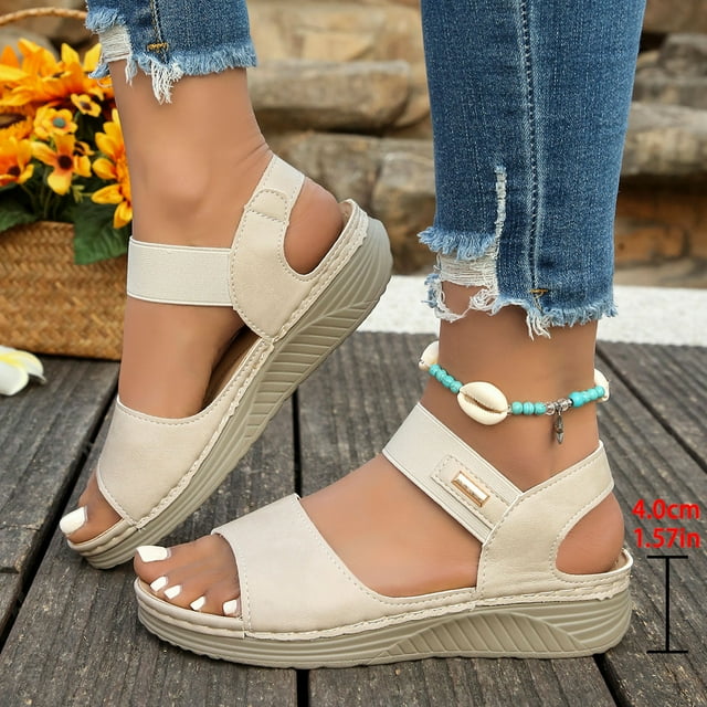 MKLEKYY Sandalias Flexi Zapatos de Playa Zapatillas de Mujer Sandalias Planas de Una Sola Pieza para Vacaciones En La Playa