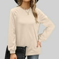 thumbnail image 7 of STETMN Casual Round Neck Tops for Women Lightweight Long Sleeve Plain Shirt Fall Basic Layer T-shirt, 7 of 7