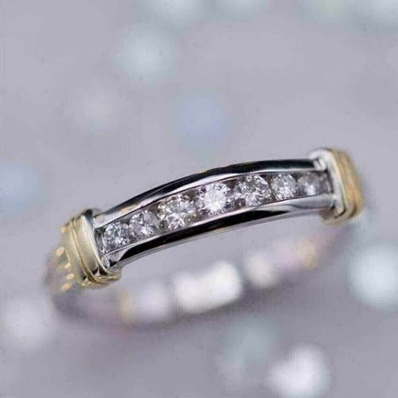 Channel Set Women's Engagement Ring For Gift 1.9 Ct Diamond 14K White Gold Over