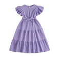 thumbnail image 2 of Pounoo New Kids Dresses Girls Girls Dress Casual Ruffle Sleeveless A Line Summer Dresses Girls Dresses 7-8, 2 of 9
