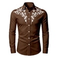 thumbnail image 5 of Tshirts for Kids Boys Western Themed Long Sleeve Button Up Casual Print Shirt Baby Tees Brown 6-7 Years, 5 of 5