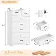 thumbnail image 3 of White 7 Drawers Dresser for Bedroom, Modern Chest of Drawers with Metal Handle, Vertical Dresser Storage Cabinets for Living Room Hallway, 3 of 8