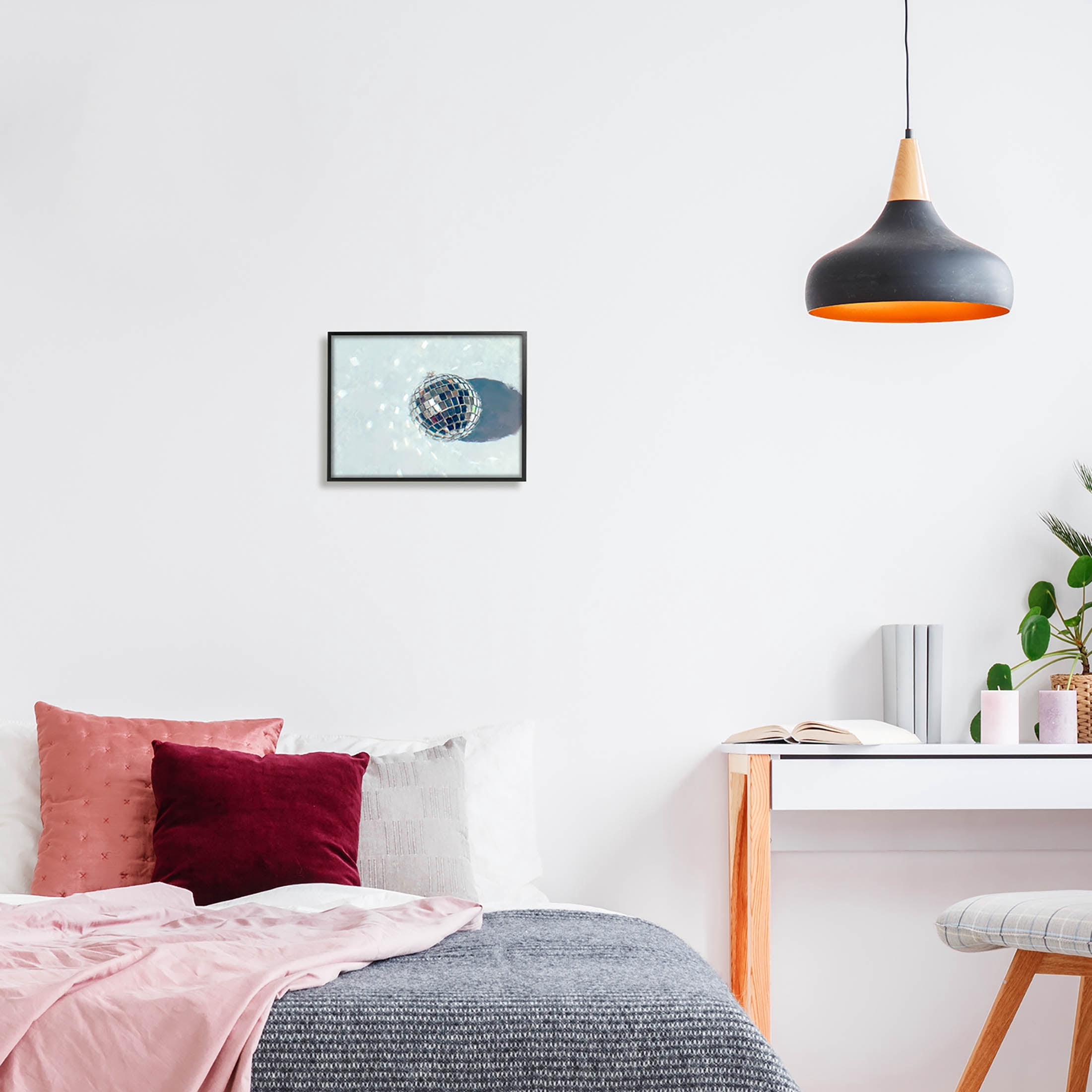 Stupell Industries Disco Ball Glimmer Reflection Graphic Art Black Framed Art Print Wall Art, Design by Ziwei Li