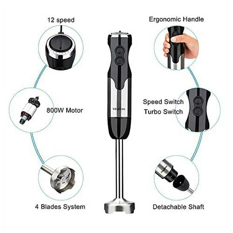 Immersion Blender Handheld Hand Blender, 800W 5 in 1 Hand Mixer Stick,  BPA-Free 12 Speed Handheld Blender 304 Stainless, Mixing Beaker, Chopper,  Whisk, Milk Frother, Soup, Smoothies, Baby Food, Sauce - Yahoo Shopping