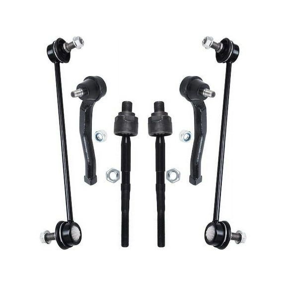 Front Tie Rod and Sway Bar Link Kit - Compatible with 2004 - 2011 Chevy Aveo 2005 2006 2007 2008 2009 2010