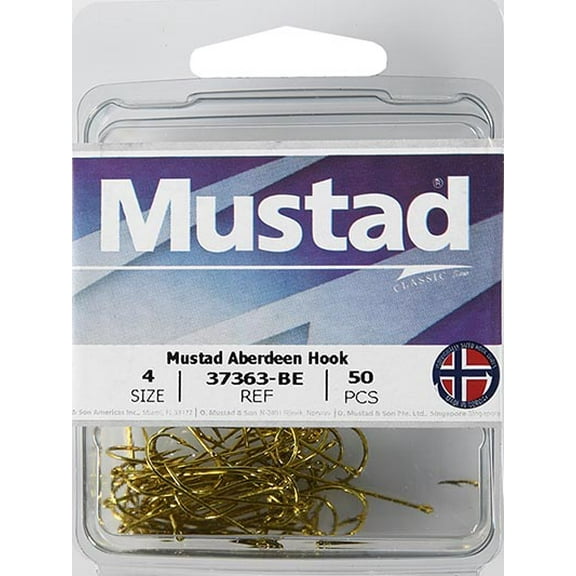 Mustad 1x Fine Wire Aberdeen Hook - Size: 2/0 (Blonde) 40pc