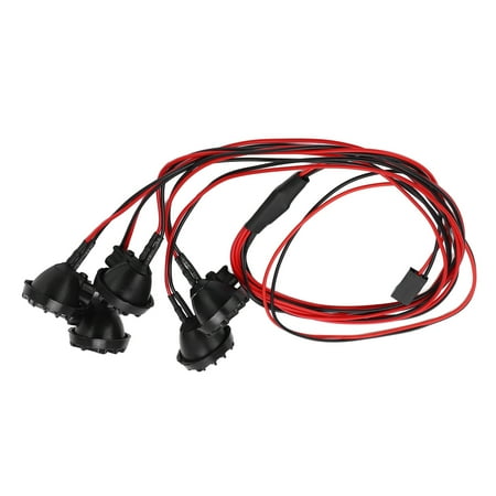 

Domqga RC White Light LED Light RC LED Light Kit With Lampshade RC 5 LED Car Lights Kit Plastic DC 5V White Light With Round Lampshade For Axial SCX10