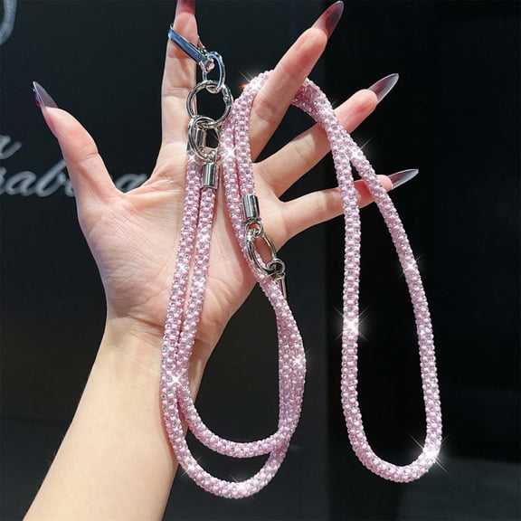 3-in-1 Cell Phone Phone Lanyard Wrist Strap, Compatible with Most Smartphones, Universal Adjustable Strap Crossbody, Anti-Theft Neck Lanyard, for iPhone, Samsung, Google, Motolora, Pink Purple