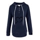 thumbnail image 4 of ICHUANYI Liquidación Blusa de manga larga con bolsillo impreso a la moda para mujer Tops casuales Sudadera con capucha con botones ICHUANYI WER202308246692, 4 of 6