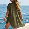 thumbnail image 6 of Taqqpue Kimonos for Women Solid Color Short Sleeve Beach Cover Up Loose Swimsuit Bathing Suit Coverup Cardigan for Summer Swimwear, 6 of 6