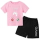 thumbnail image 3 of Conjunto de camiseta y pantalones cortos con estampado de máquina de juego de arte de grafiti para niños, moda de verano, informal, de manga corta, para niños y niñas, 3 of 5