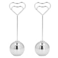 thumbnail image 1 of 2Pcs Table Number Holder Heart Shaped Firm Stable Premium Metal Sturdy Durable Wide Application Place Card HolderSilver, 1 of 14