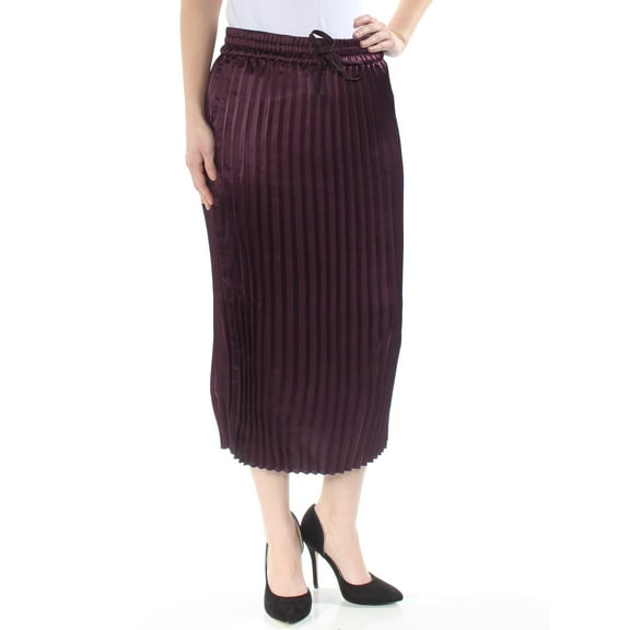 DKNY $149 Womens New 1057 Maroon Pleated Slitted Tea-Length Pencil Skirt XS B B