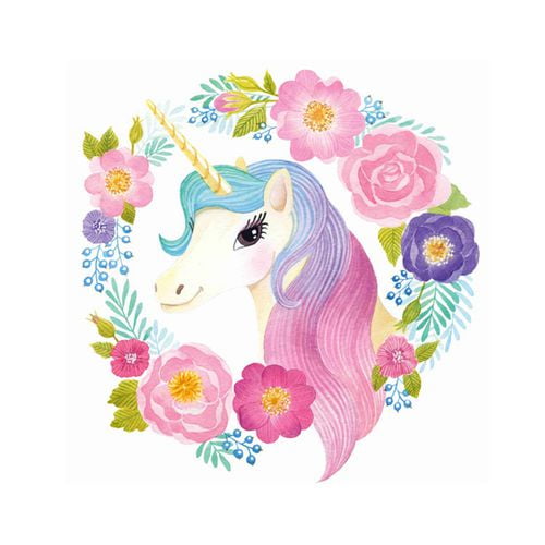 AkoaDa 1 PCS Garland Flowers Unicorn Wall Stickers Kids Girls Bedroom Decal Room Pretty