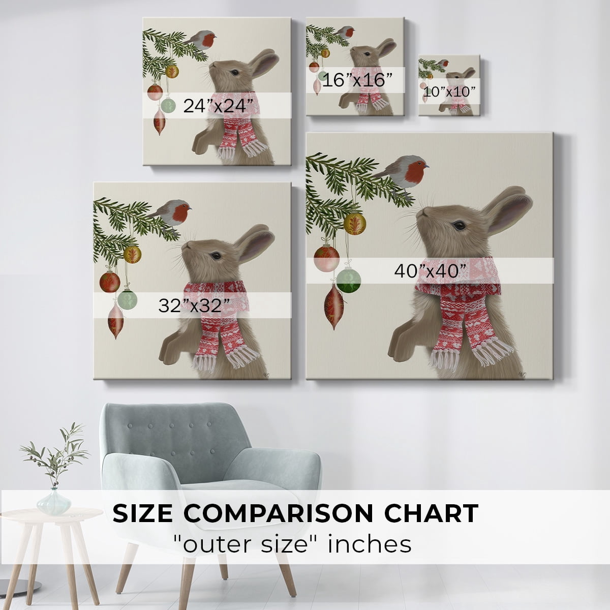 Rabbit and Robin- Gallery Wrapped Canvas