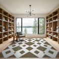 thumbnail image 2 of ODIKA Neutral Para Earthy Symmetrical Contrast Dining Under Table Tapetes for Master Suite, California King, Bed, Foldable Easy Care, 2 of 7