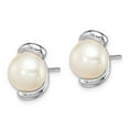 thumbnail image 2 of 925 Sterling Silver Rhodium-plated 8-9mm White FWC Pearl Post Earrings; for Adults and Teens; for Women and Men, 2 of 3