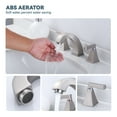 thumbnail image 4 of WOWOW 8 in. Widespread Double Handle High Arc Bathroom Faucet with Drain Kit included in Brushed Nickel, 4 of 7