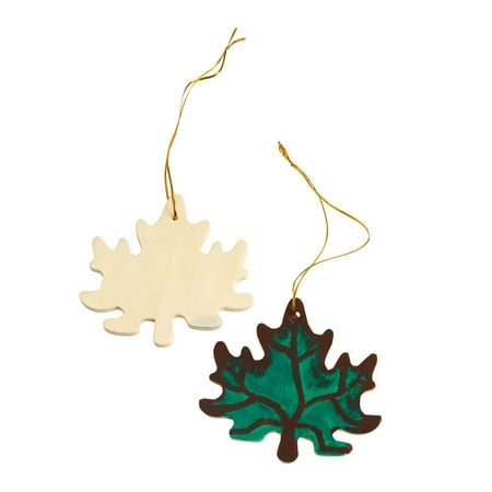 UPC: 0191487004770 | Colorations Hanging Wood Leaves – Set of 12