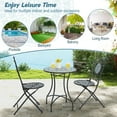 thumbnail image 5 of Laijoy 24 Inch Patio Bistro Table w/ Ceramic Tile Tabletop Heavy-Duty Metal Structure, 5 of 7