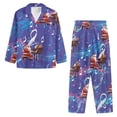 thumbnail image 3 of Renewold Piano Santa Button Pajama for Women Trendy Soft Christmas Theme Scoop Neck Pjs Pants Set of 2 Thermal Sleepwear Skin Friendly Nightwear Size XS, 3 of 6
