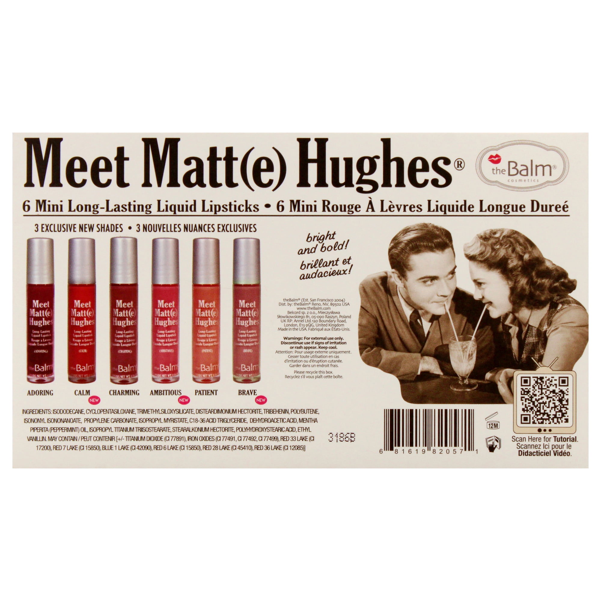 Meet Matte Hughes Mini Long-Lasting Liquid Lipsticks Set by the Balm for Women - 6 Pc Kit Set
