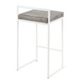 thumbnail image 4 of Fuji Contemporary Stackable Counter Stool In White With Stone Cowboy Fabric Cushion - Set Of 2, 4 of 7