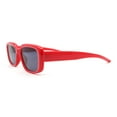 thumbnail image 3 of Mod Rounded Rectangular Stylish Minimal Retro Sunglasses Red - Black, 3 of 4
