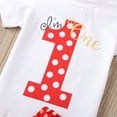 thumbnail image 5 of Toddler Baby Girls Letter Print 1-year-old Birthday Dress+Bow Tie Outfits, 5 of 8