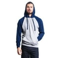 thumbnail image 5 of G-Style USA Men's Lightweight Contrast Raglan Sleeve Pullover Hoodie Sweatshirt MH13114 - Heather Gray/Royal Caviar - Small, 5 of 6