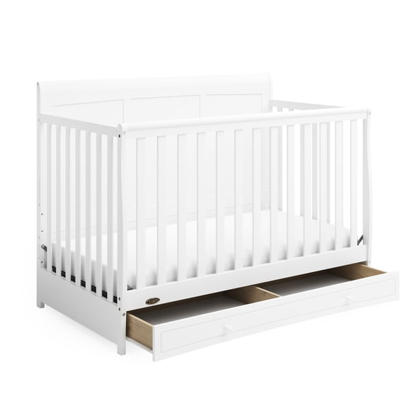 Lit de bébé convertible 4 en 1 Graco Asheville avec tiroir, Blanc