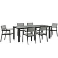 thumbnail image 2 of Modway Maine 7 Piece Outdoor Patio Dining Set in Brown Gray, 2 of 7