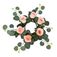 thumbnail image 3 of perfk Artificial Rose Flower Candle Wreath for Ceremony Gift Cafe champagne, 3 of 9
