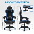 thumbnail image 3 of ELECWISH Racing Style Reclining Gaming Chair High Back Ergonomic Adjustable Swivel Computer Chair with Footrest Headrest and Lumbar Support PU Leather Executive Office Chair (Blue), 3 of 12