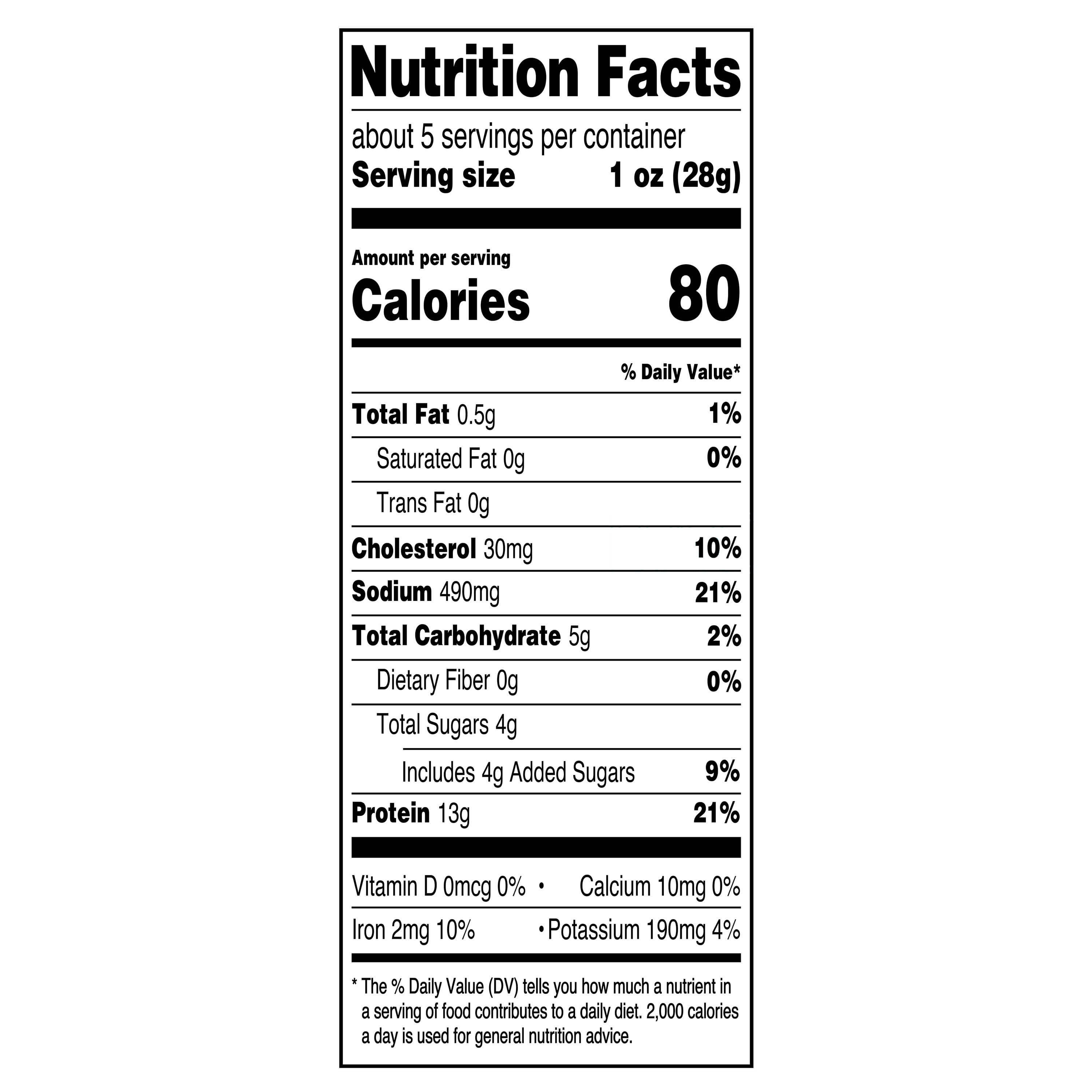 beef jerky calories per pound