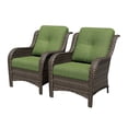 thumbnail image 3 of Meetleisure Patio Chairs Set of 2, Wicker Outdoor Furniture with High Back, Deep Seating, Wide Armrest, Thick Cushions, Rattan Chairs for Deck Porch, Green, 3 of 9