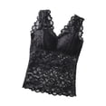 thumbnail image 2 of Rvasteizo Women Solid V Neck Lace Bandeau Tank Tops with Padded Chest Sleeveless Tee, 2 of 4