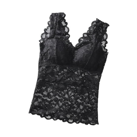 ZyeKqe Lace Tank Top for Women Built in Bra V Neck Camisole Lingerie Spaghetti Strap Sleeveless Slim Fitted Undershirts