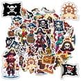 thumbnail image 3 of 35pcs-50pcs Whimsical Pirate Stickers Skull Cartoon Adventure Stickers for Luggage Laptop Suitcase, 3 of 9