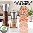 thumbnail image 6 of Salt and Pepper Grinder Set of 2, Adjustable Stainless Steel Glass Mills, 6 of 7
