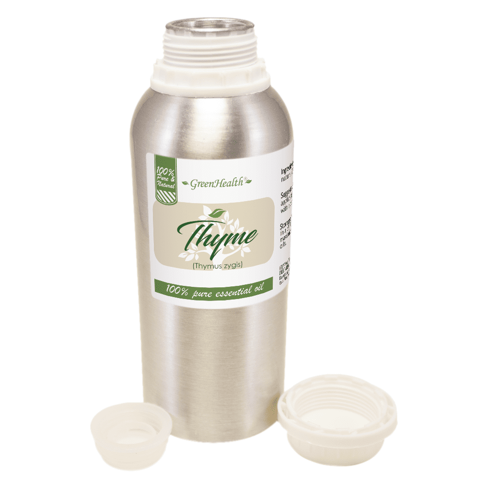 Thyme Essential Oil 8 fl oz – 100% Pure Thyme Oil– Aromatherapy Essential Oil for Diffuser, Soap Making & Candle Making – Aluminum Bottle with Locking Cap – GreenHealth