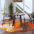 thumbnail image 4 of Round Rugs 8 Ft, Burnt Orange Brown Non Slip Area Rugs for Kitchen Bedroom Entryway, Farmhouse Ombre Abstract Mottled Art Washable Carpet Runner Rug Floor Mats for Bedroom Home Decor, 4 of 9