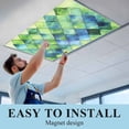thumbnail image 5 of 2 Pack Abstract Ombre Green Blue Fluorescent Light Covers for Ceiling Lights Geometric Art Magnetic Ceiling Light Covers Overhead Light Filters for Office Classroom Home, 5 of 9