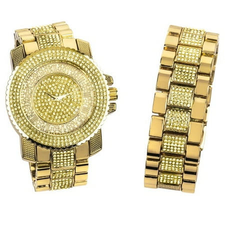 - Canary Yellow Gold Bling Master Watch/Bracelet Set