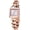 Rose Gold, variant on Women's Watch, Stainless Steel -Tone Watch with Cubic Zirconia, Glass, Quartz Movement, 24x35mm, White Dial Chain Bracelet, for Women
