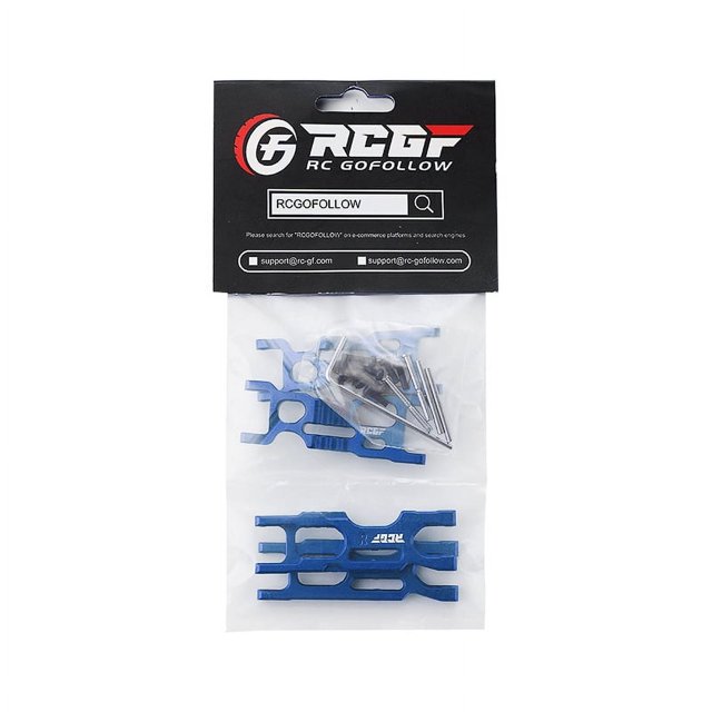 VONKY Aluminum Alloy 1/16 Front Rear Lower Suspension Arm 4pcs Wear-resistant Rc Front Rear Lower Suspension Arm For LOSI Dark Blue